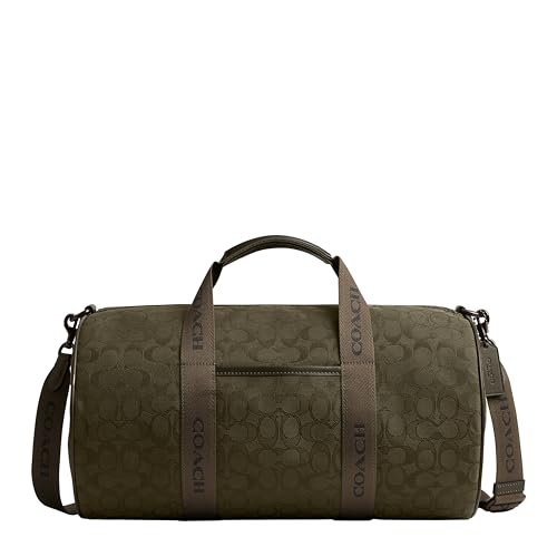 Coach Theo Duffle Signature Jacquard one size olive drab, rugged yet stylish travel duffle.