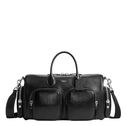 Coach Men's Compass 35 Bag – Black – refined leather, reinforced edges, travel-optimized.