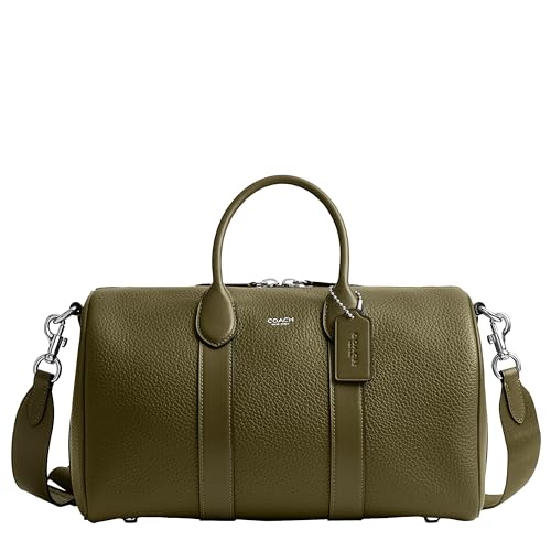 Coach Men's Compass 35 Bag – Olive – rugged leather, spacious interior, detachable strap.