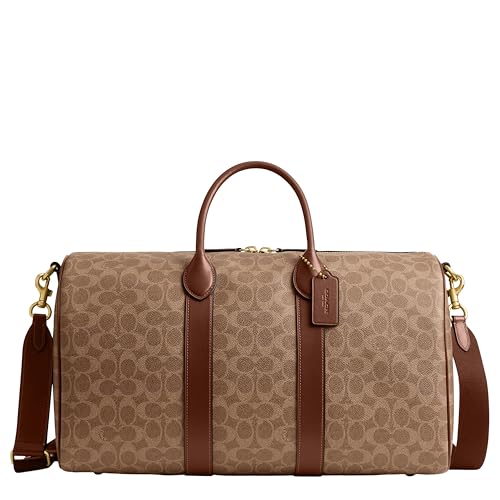 Coach Men's Compass 45 Leather Backpack, tan multi, sophisticated leather, functional design