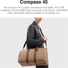 Coach Men's Compass 45 Leather Backpack, tan, durable construction, modern style