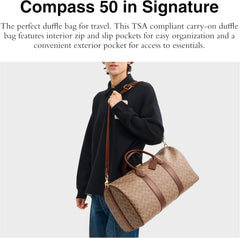 Coach Men's Compass 50 Bag – Premium leather travel bag for professionals, showcasing refined craftsmanship and spacious inte