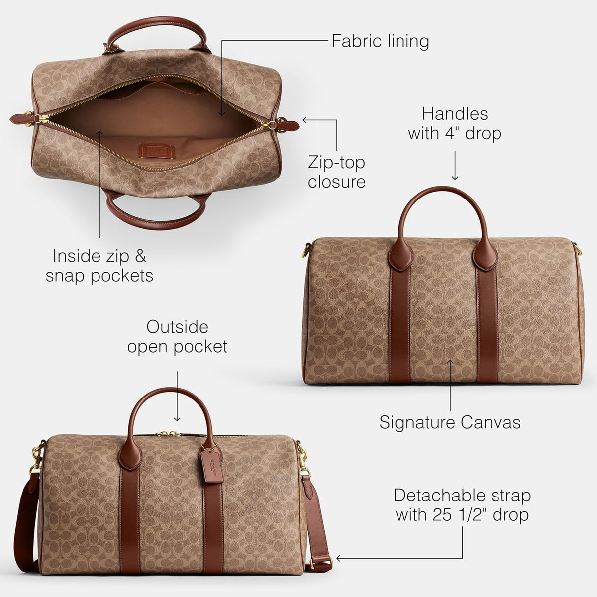 Coach Men's Compass 50 Bag – Premium leather travel bag for professionals, built for business travel with stylish elegance.